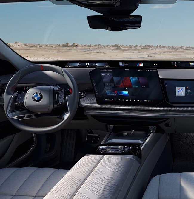 BMW Premium Sedan dashboard and front passenger cabin view