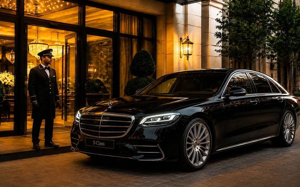 Hotel arrivals and departures with a luxury chauffeur