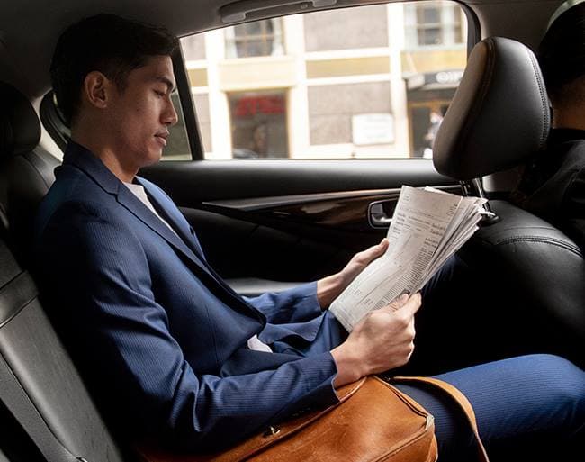 Executive traveling with Blackbird chauffeur service