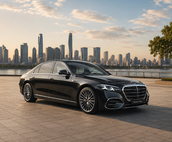 Mercedes-Benz S-Class luxury sedan used for executive airport transfers