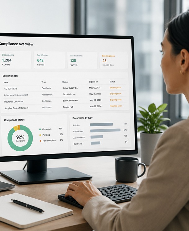 Corporate compliance safety audits desktop dashboard view